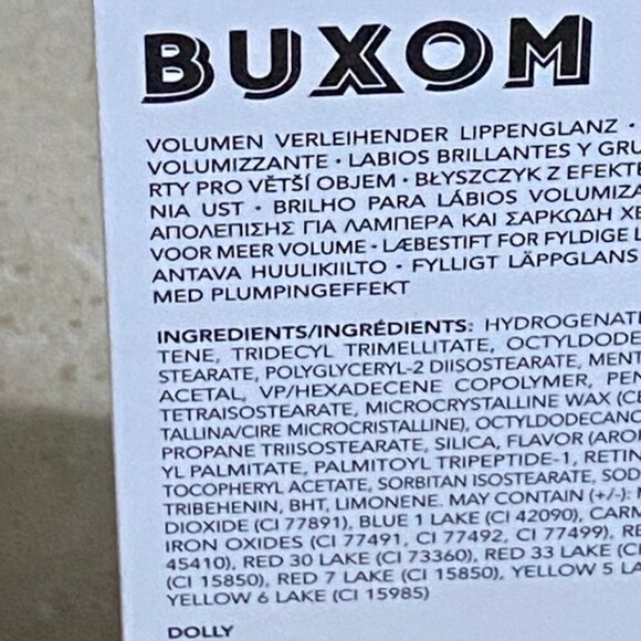 6- Buxom Dolly Full on Lip Plumping Lip Polish mini on card .07oz NEW - Picture 2 of 2